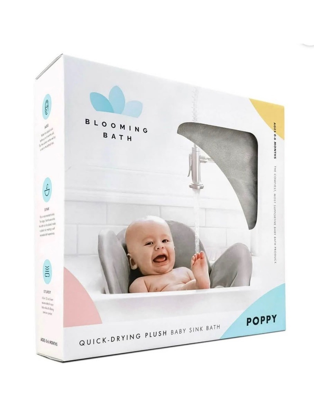 Blooming Bath Poppy Quick-Drying Plush Baby Sink Bath